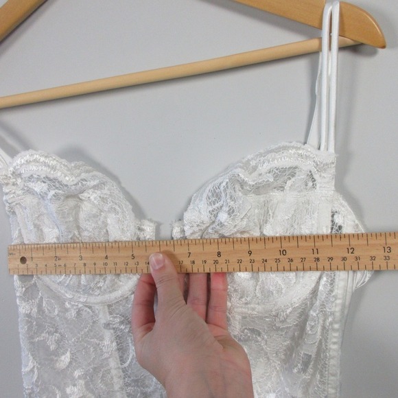 Victorias Secret Vintage Gold Label Bustier Corset 36C White Lingerie Bridal 134 - Picture 8 of 14